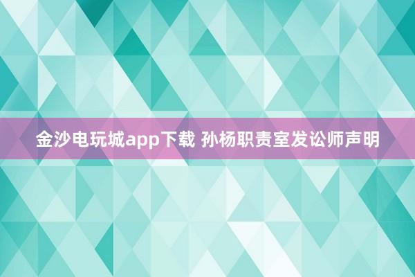 金沙电玩城app下载 孙杨职责室发讼师声明