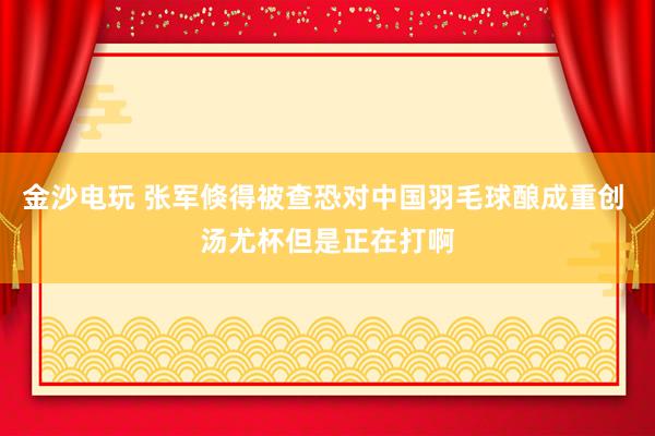 金沙电玩 张军倏得被查恐对中国羽毛球酿成重创 汤尤杯但是正在打啊