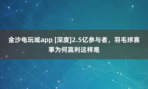金沙电玩城app [深度]2.5亿参与者，羽毛球赛事为何赢利这样难