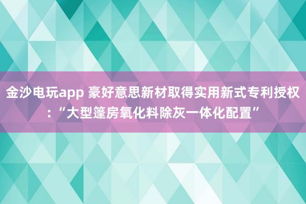 金沙电玩app 豪好意思新材取得实用新式专利授权: “大型篷房氧化料除灰一体化配置”