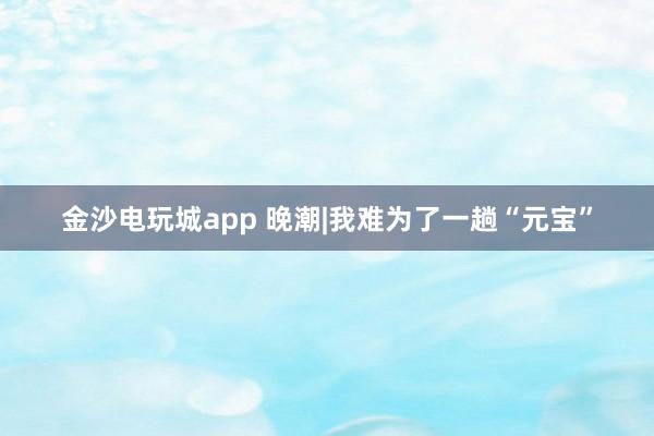 金沙电玩城app 晚潮|我难为了一趟“元宝”