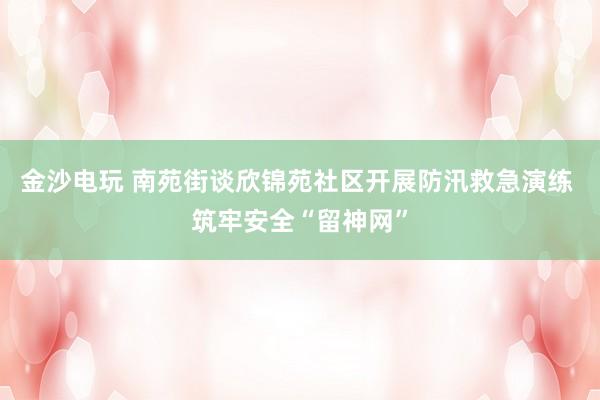 金沙电玩 南苑街谈欣锦苑社区开展防汛救急演练 筑牢安全“留神网”