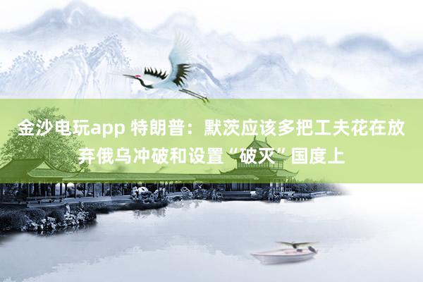 金沙电玩app 特朗普：默茨应该多把工夫花在放弃俄乌冲破和设置“破灭”国度上
