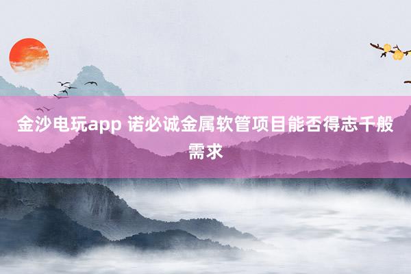 金沙电玩app 诺必诚金属软管项目能否得志千般需求