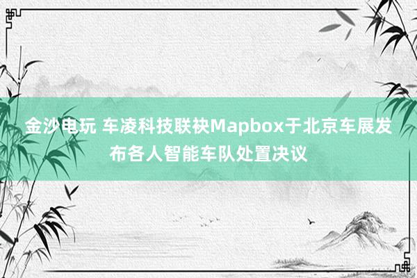 金沙电玩 车凌科技联袂Mapbox于北京车展发布各人智能车队处置决议